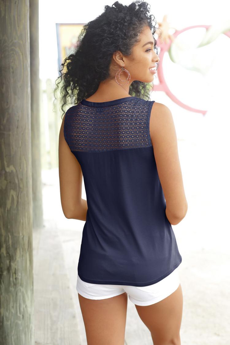 S.OLIVER S.OLIVER Strandtop T-Shirt Damen - navy - 1 | SportScheck