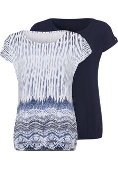 Lascana T-Shirt T-Shirt Damen blau weiß