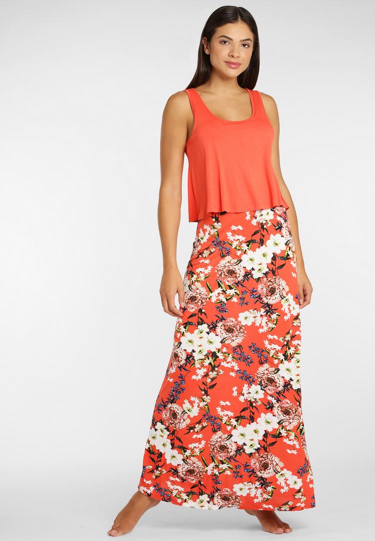 S.OLIVER S.OLIVER Maxikleid Maxikleid Damen - koralle-bedruckt - 0 | SportScheck