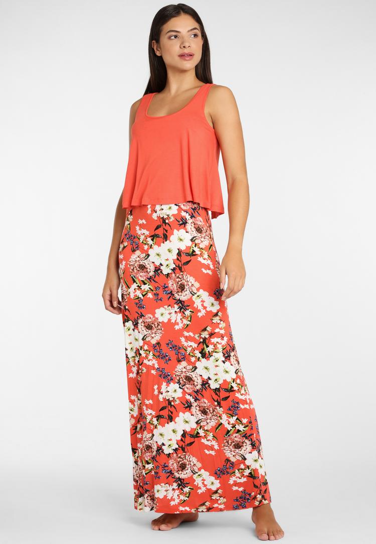 S.OLIVER S.OLIVER Maxikleid Maxikleid Damen - koralle-bedruckt - 1 | SportScheck