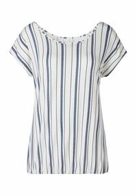 BEACH TIME Kurzarmshirt T-Shirt Damen - blau-gestreift