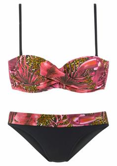 Lascana Bügel-Bandeau-Bikini Bikini Set Damen pink-bedruckt