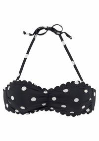 Lascana Bandeau-Bikini-Top Bikini Oberteil Damen - schwarz-wei&szlig;