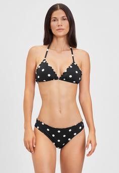 Rückansicht von Lascana Triangel-Bikini-Top Bikini Oberteil Damen schwarz-weiß