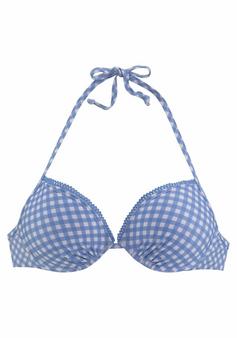 Buffalo Push-Up-Bikini-Top Bikini Oberteil Damen hellblau-kariert