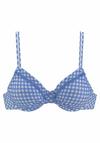 Buffalo B&uuml;gel-Bikini-Top Bikini Oberteil Damen - hellblau-kariert