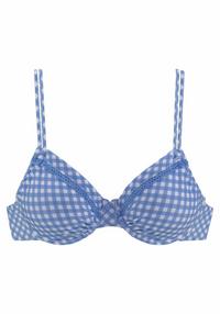 Buffalo B&uuml;gel-Bikini-Top Bikini Oberteil Damen - hellblau-kariert