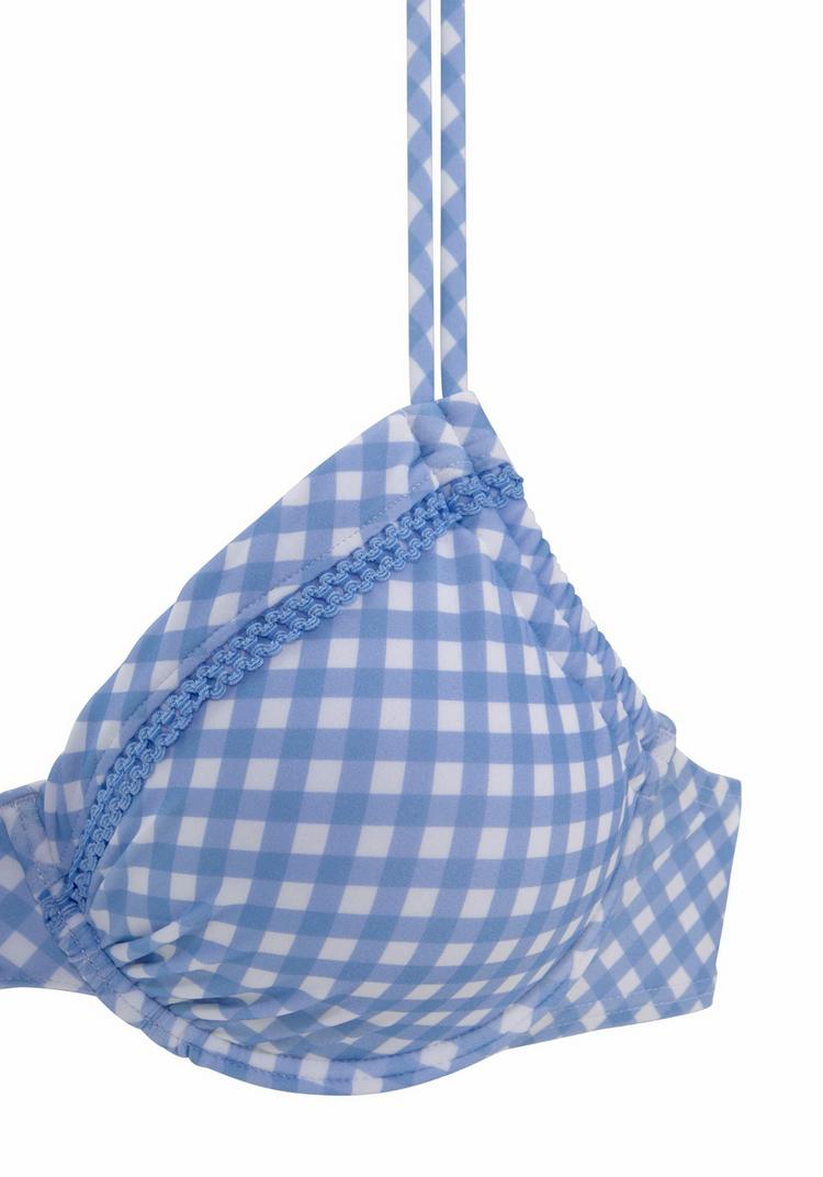 Buffalo Buffalo B&uuml;gel-Bikini-Top Bikini Oberteil Damen - hellblau-kariert - 0 | SportScheck