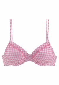 Buffalo B&uuml;gel-Bikini-Top Bikini Oberteil Damen - rosa-kariert