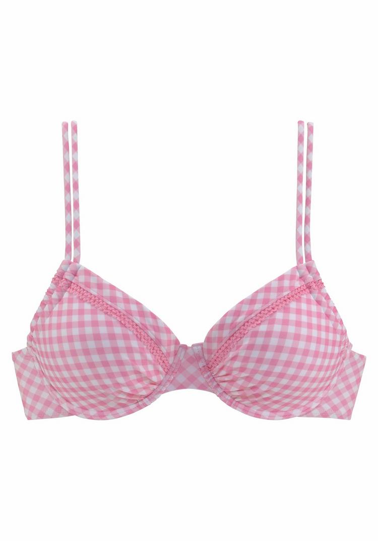 Buffalo Buffalo B&uuml;gel-Bikini-Top Bikini Oberteil Damen - rosa-kariert - 0 | SportScheck