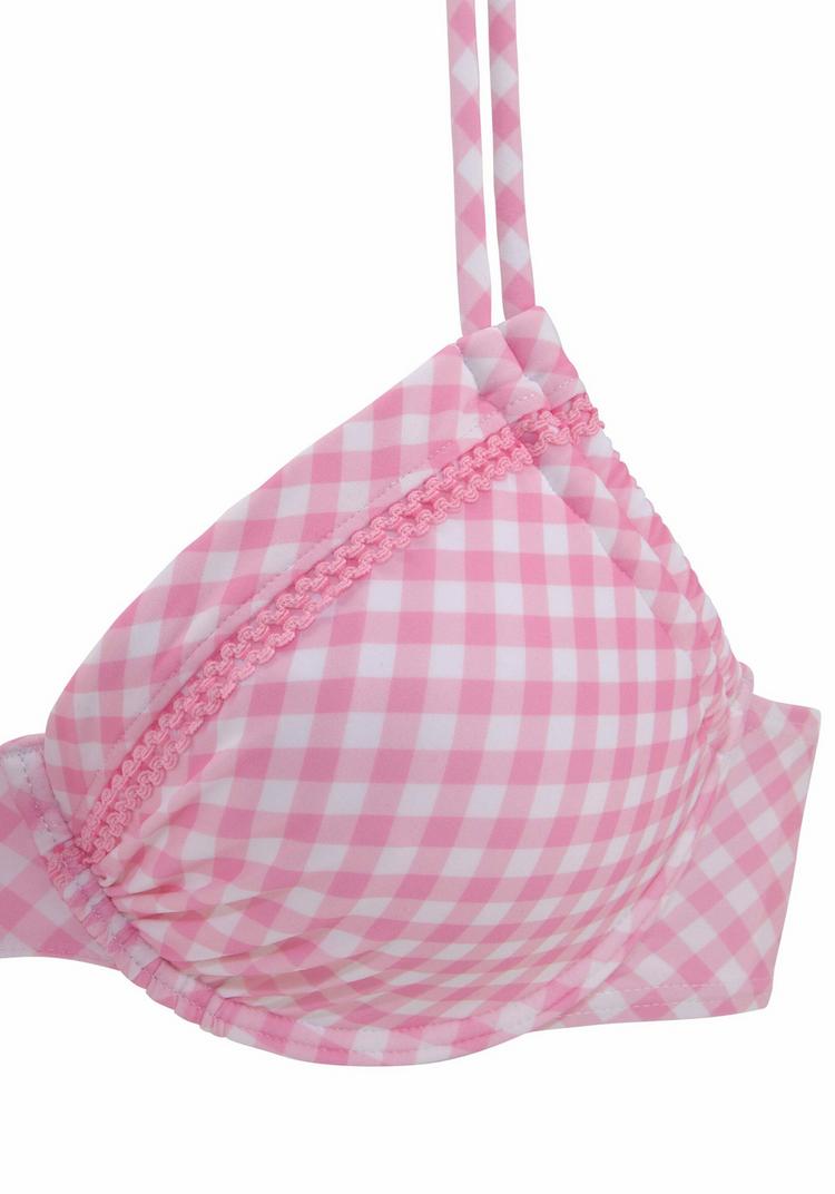 Buffalo Buffalo B&uuml;gel-Bikini-Top Bikini Oberteil Damen - rosa-kariert - 0 | SportScheck
