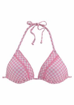 Buffalo Triangel-Bikini-Top Bikini Oberteil Damen rosa-kariert