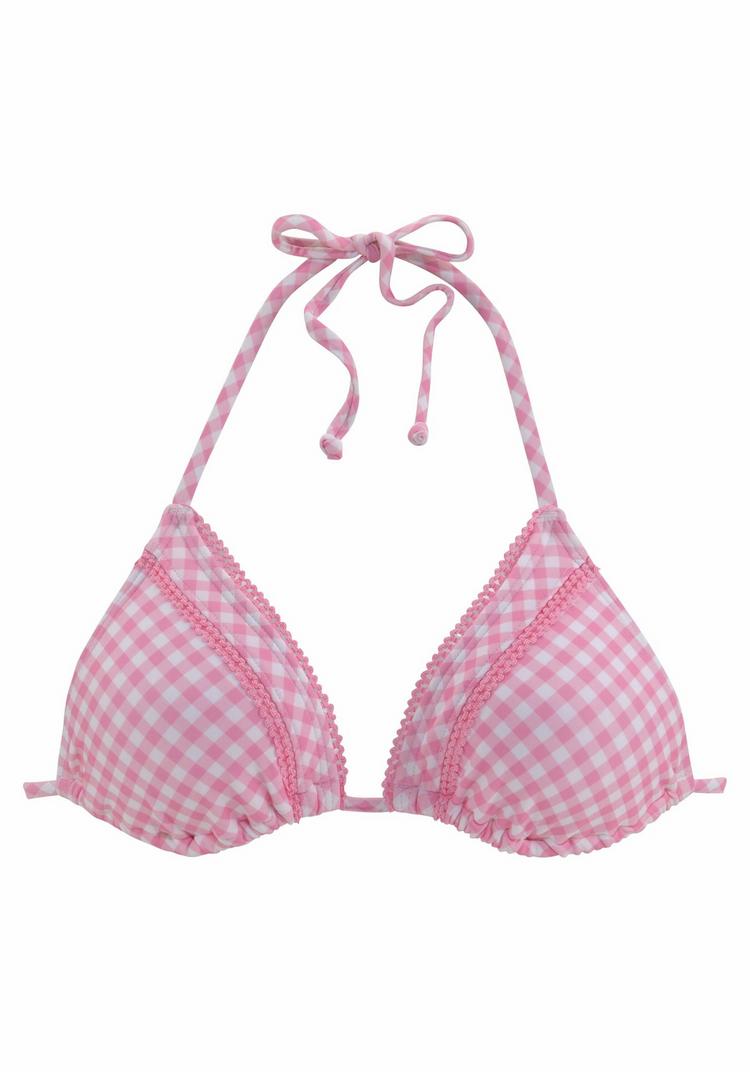 Buffalo Buffalo Triangel-Bikini-Top Bikini Oberteil Damen - rosa-kariert - 0 | SportScheck