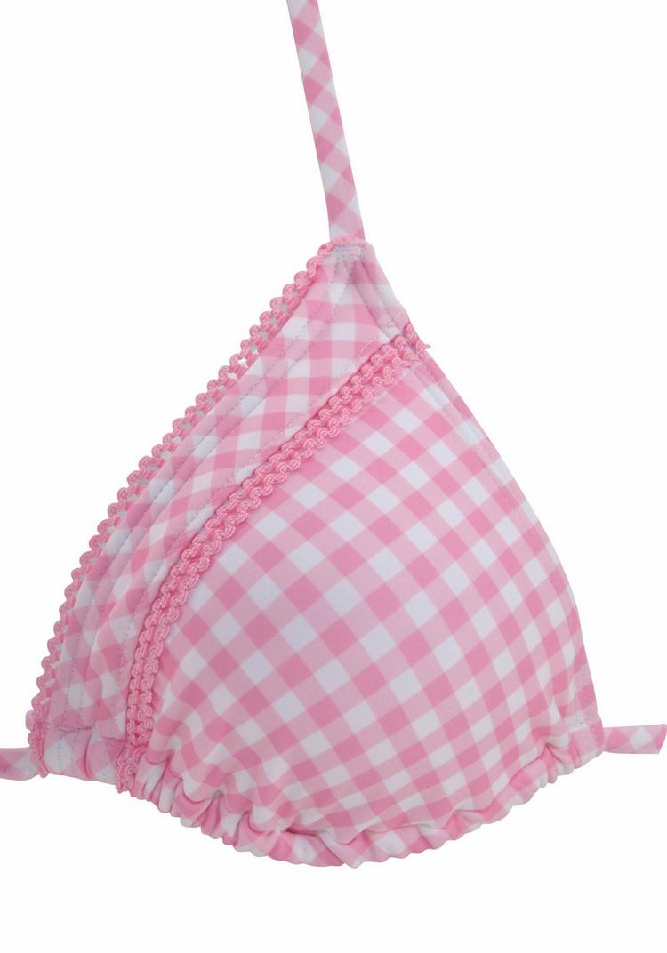 Buffalo Buffalo Triangel-Bikini-Top Bikini Oberteil Damen - rosa-kariert - 0 | SportScheck