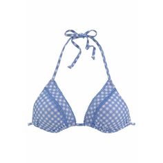 Buffalo Triangel-Bikini-Top Bikini Oberteil Damen hellblau-kariert