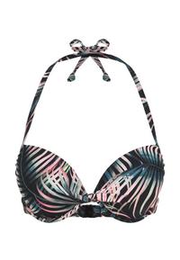Lascana Push-Up-Bikini-Top Bikini Oberteil Damen - schwarz-bedruckt