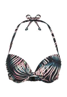 Lascana Push-Up-Bikini-Top Bikini Oberteil Damen schwarz-bedruckt