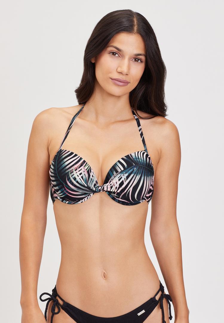 Lascana Lascana Push-Up-Bikini-Top Bikini Oberteil Damen - schwarz-bedruckt - 1 | SportScheck