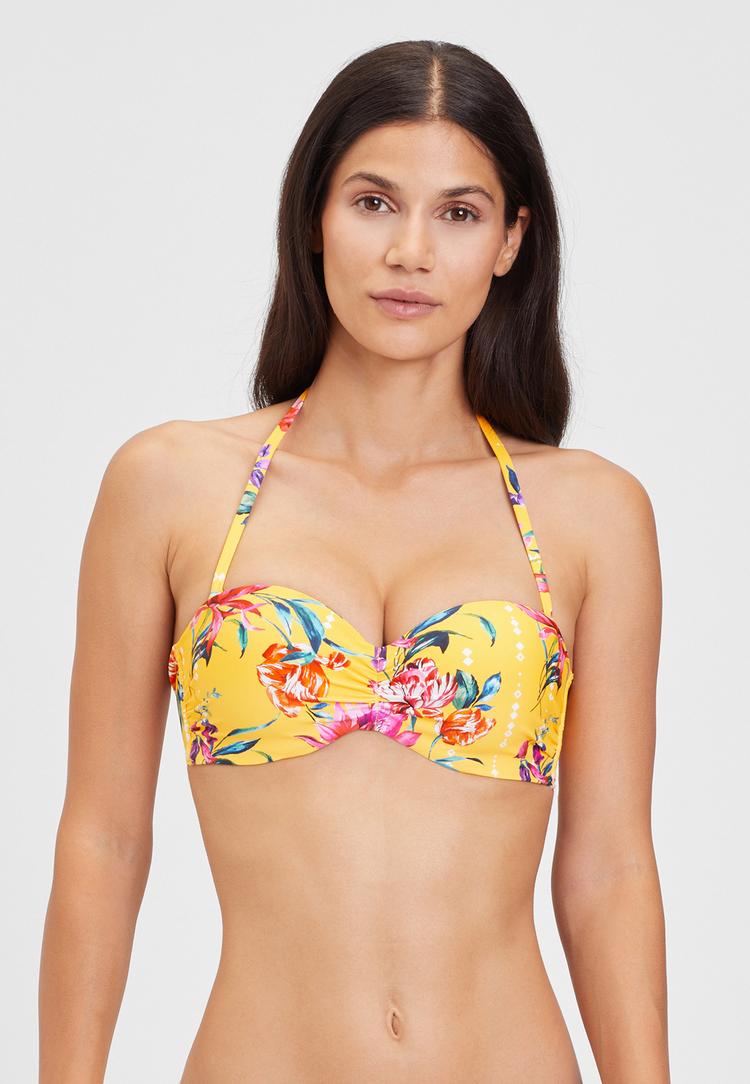 sunseeker sunseeker B&uuml;gel-Bandeau-Bikini-Top Bikini Oberteil Damen - gelb-bedruckt - 0 | SportScheck