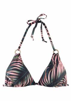 Lascana Triangel-Bikini-Top Bikini Oberteil Damen schwarz-bedruckt