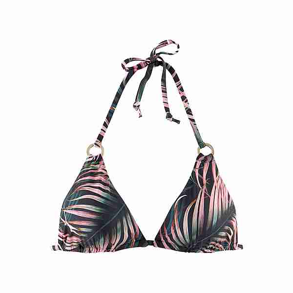 Lascana Triangel-Bikini-Top Bikini Oberteil Damen schwarz-bedruckt