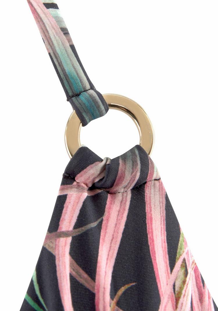 Lascana Lascana Triangel-Bikini-Top Bikini Oberteil Damen - schwarz-bedruckt - 0 | SportScheck