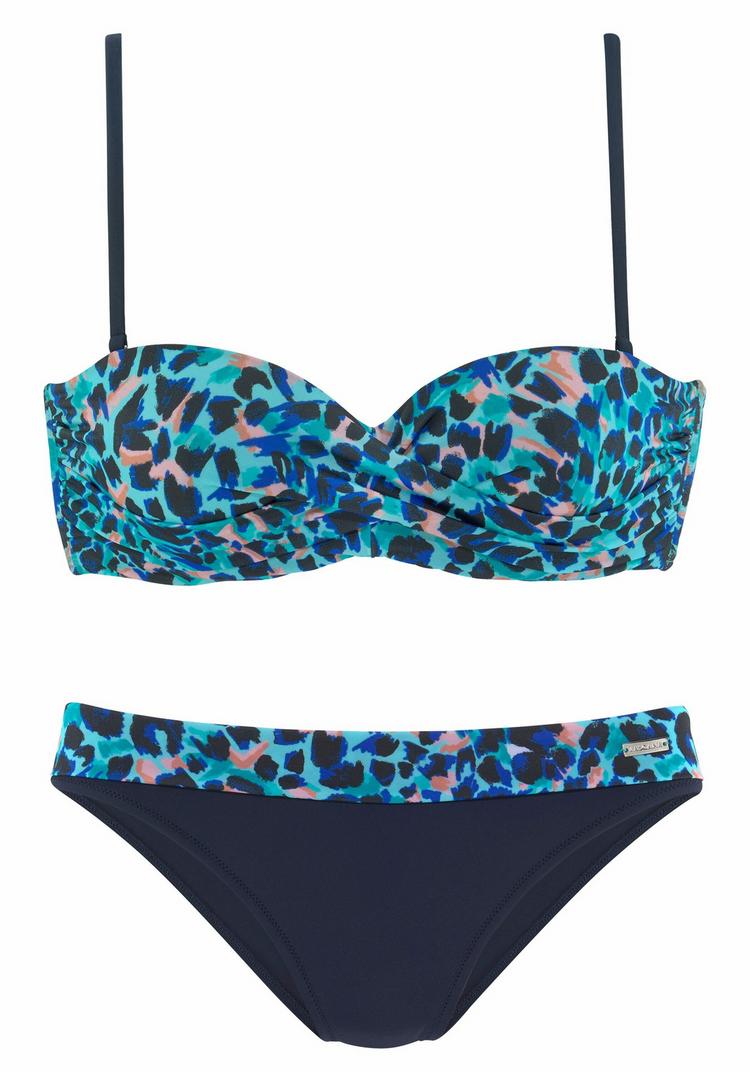 Lascana Lascana B&uuml;gel-Bandeau-Bikini Bikini Set Damen - t&uuml;rkis-bedruckt - 0 | SportScheck