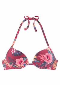 S.OLIVER Push-Up-Bikini-Top Bikini Oberteil Damen - rostrot-bedruckt
