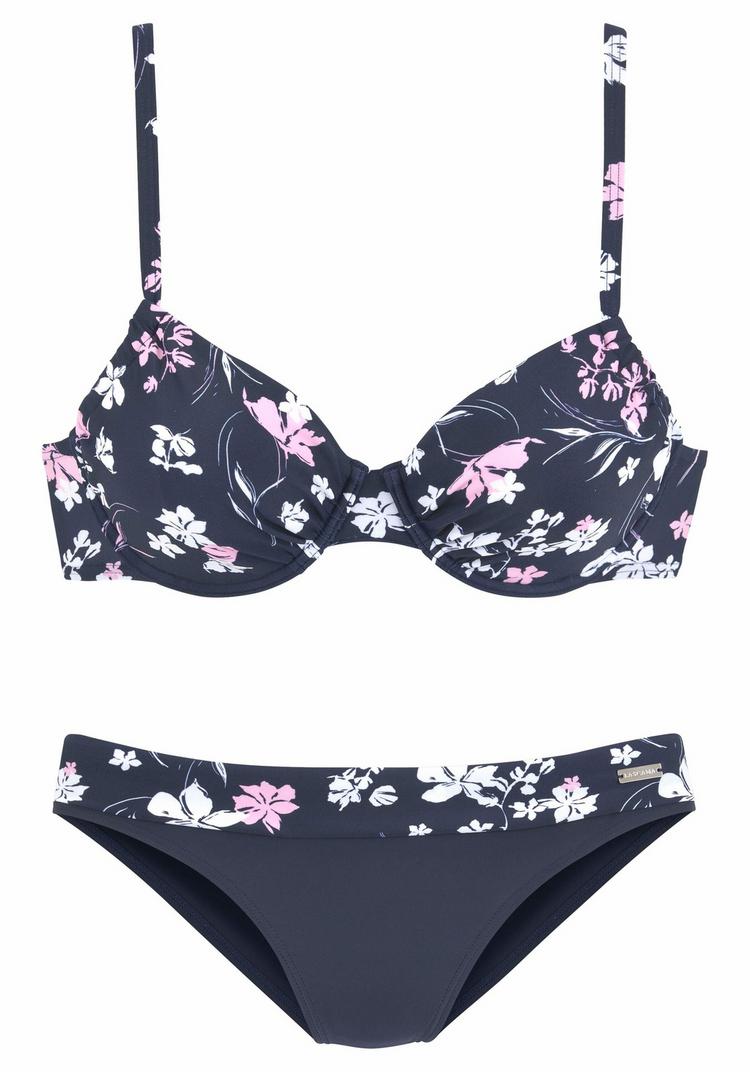 Lascana Lascana B&uuml;gel-Bikini Bikini Set Damen - marine-bedruckt - 0 | SportScheck