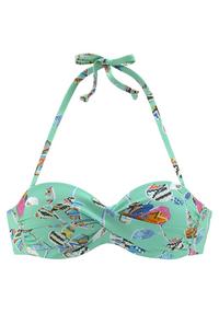 sunseeker B&uuml;gel-Bandeau-Bikini-Top Bikini Oberteil Damen - t&uuml;rkis-bunt