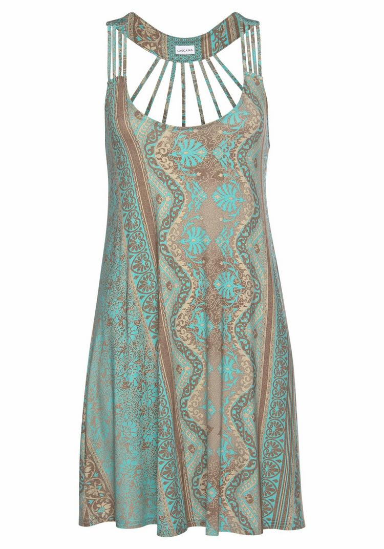 Lascana Lascana Strandkleid Tr&auml;gerkleid Damen - t&uuml;rkis-bedruckt - 0 | SportScheck