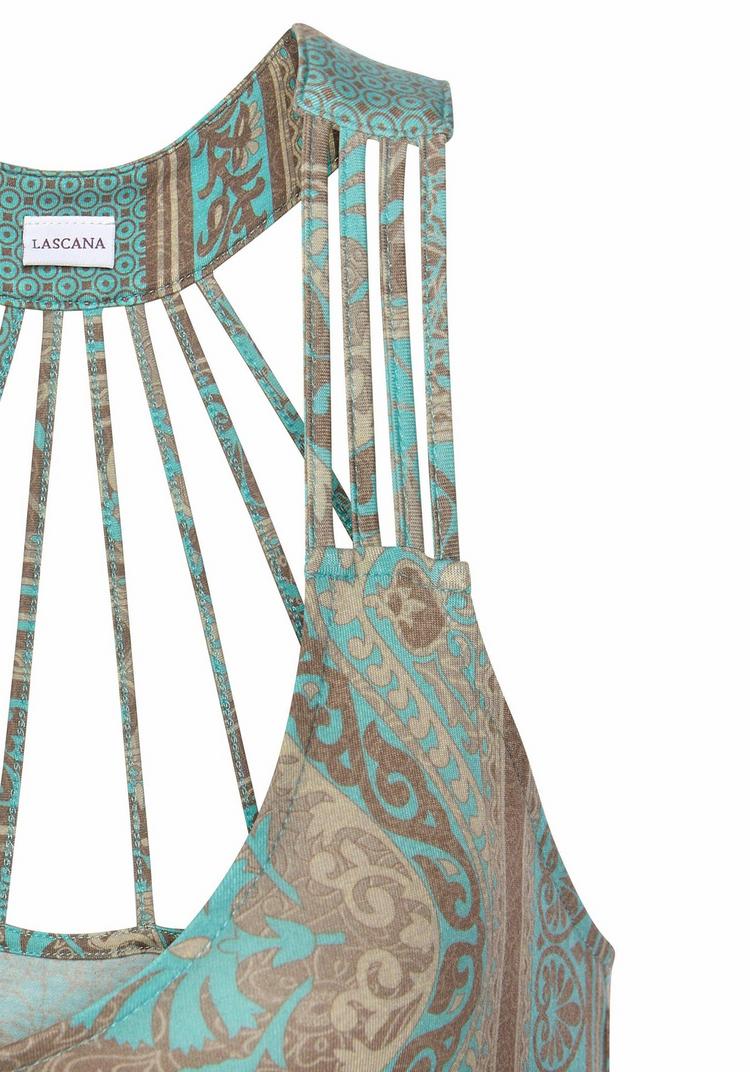 Lascana Lascana Strandkleid Tr&auml;gerkleid Damen - t&uuml;rkis-bedruckt - 0 | SportScheck