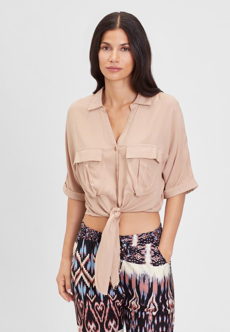 Lascana Lascana Kurzarmbluse Kurzarmbluse Damen - camelfarben - 1 | SportScheck