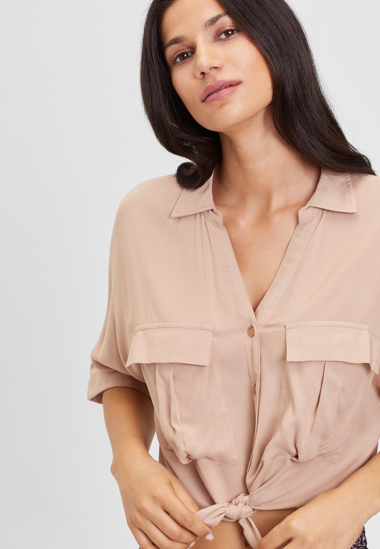 Lascana Lascana Kurzarmbluse Kurzarmbluse Damen - camelfarben - 0 | SportScheck