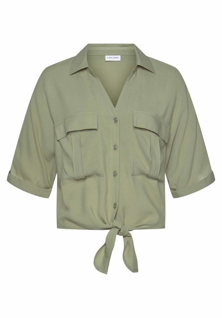 Lascana Lascana Kurzarmbluse Kurzarmbluse Damen - lindgr&uuml;n - 0 | SportScheck