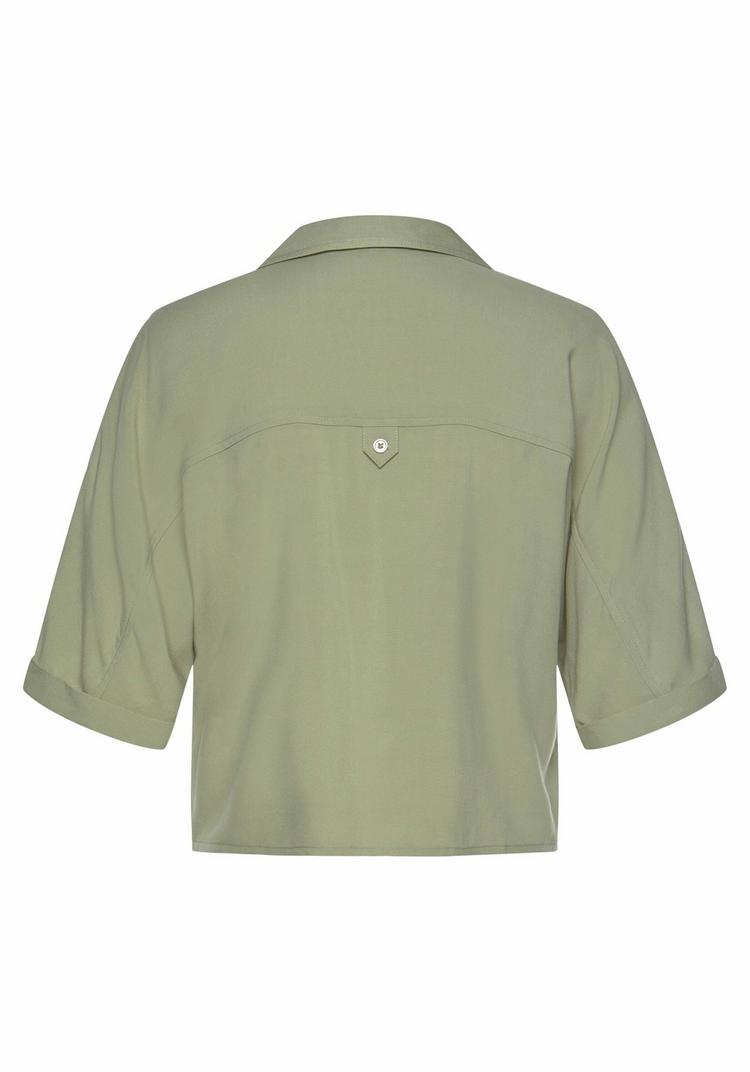 Lascana Lascana Kurzarmbluse Kurzarmbluse Damen - lindgr&uuml;n - 0 | SportScheck