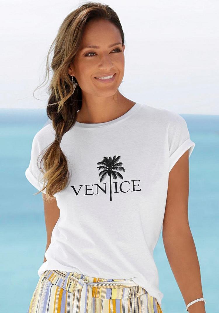 VENICE BEACH VENICE BEACH Rundhalsshirt T-Shirt Damen - wei&szlig; - 0 | SportScheck