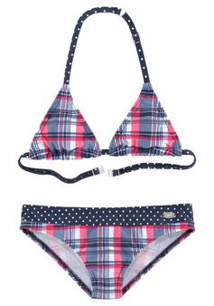 VENICE BEACH Triangel-Bikini Bikini Set Damen marine-kariert