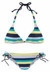 VENICE BEACH Triangel-Bikini Bikini Set Damen - marine-gelb-gestreift