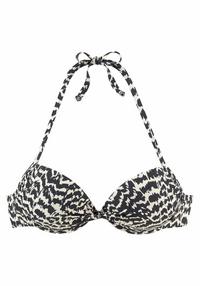 Lascana Push-Up-Bikini-Top Bikini Oberteil Damen - schwarz-creme