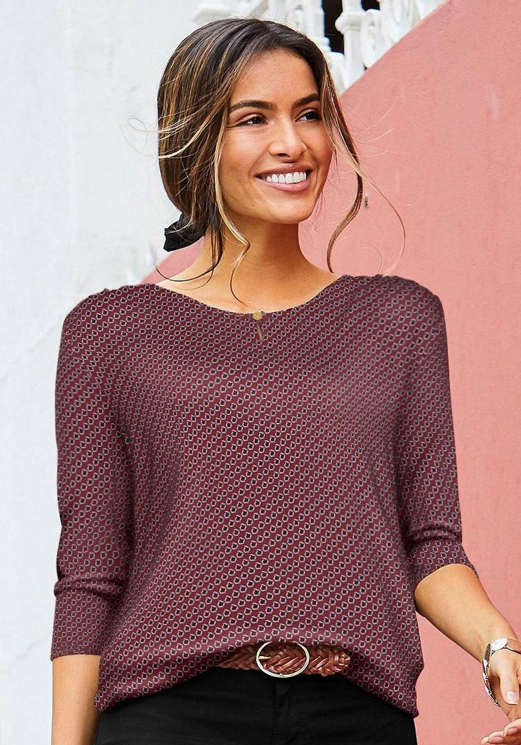 Vivance Vivance 3/4-Arm-Shirt Longshirt Damen - beere - 0 | SportScheck