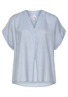 Vivance Kurzarmbluse Kurzarmbluse Damen hellblau-weiß-gestreift