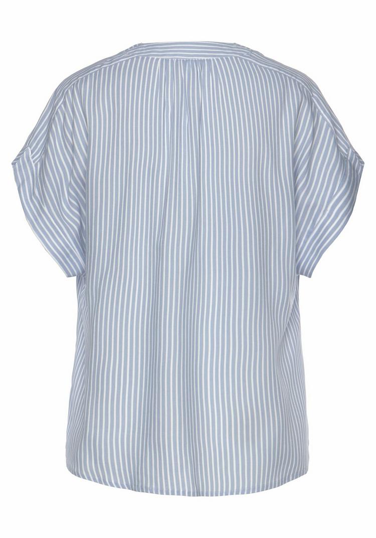 Vivance Vivance Kurzarmbluse Kurzarmbluse Damen - hellblau-wei&szlig;-gestreift - 0 | SportScheck