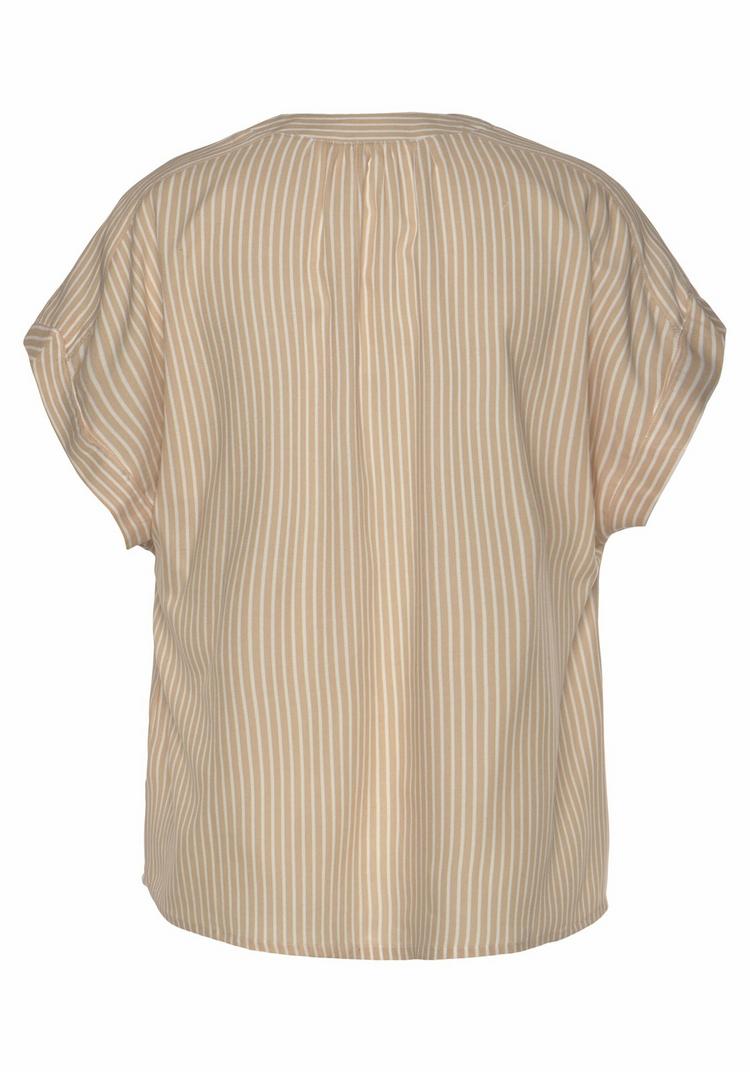 Vivance Vivance Kurzarmbluse Kurzarmbluse Damen - sand-wei&szlig;-gestreift - 0 | SportScheck