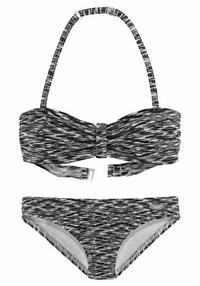 VENICE BEACH Bandeau-Bikini Bikini Set Damen - schwarz-wei&szlig;
