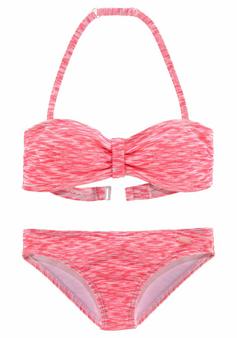 VENICE BEACH Bandeau-Bikini Bikini Set Damen hummer-weiß