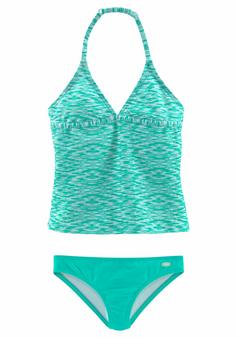 VENICE BEACH Tankini Bikini Set Damen mint-weiß