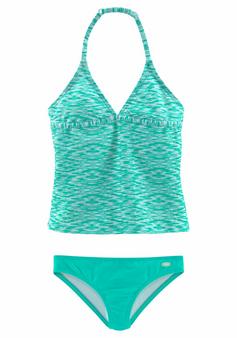 VENICE BEACH Tankini Bikini Set Damen mint-weiß