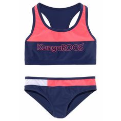 KangaROOS Bustier-Bikini Bikini Set Damen marine-pink-weiß