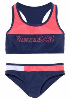 KangaROOS Bustier-Bikini Bikini Set Damen marine-pink-weiß